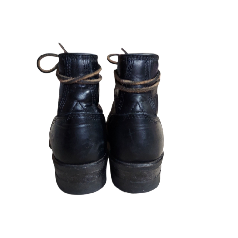 Vintage 70s Frye Women's Black Leather Lace-up Ankle Boots USA Goodyear Welt - Picture 5 of 16